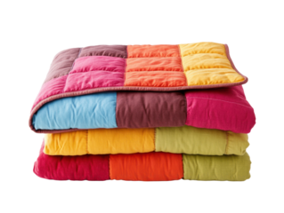 Colorful Quilted Blanket Stack