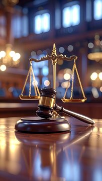 Courtroom scales of justice