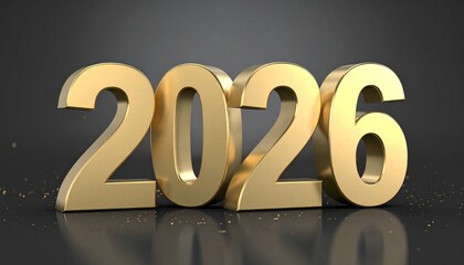 Golden 2026 typography with glitter on black backdrop, a stylish concept holiday countdown celebration
