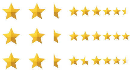 Star Rating Set on Black Background