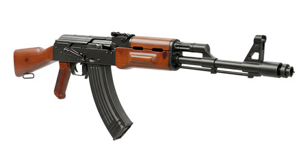 AK47 assault rifle isolated on white background