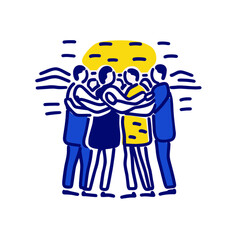 Embracing Friendship Illustrative Design