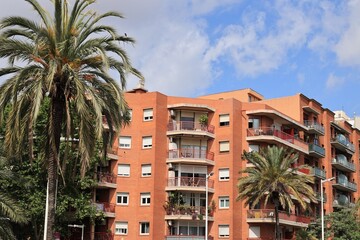 Blick in das Zentrum der Stadt Barcelona in Spanien	