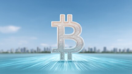 Digital currency innovation virtual finance cryptocurrency urban landscape futuristic viewpoint conceptual illustration