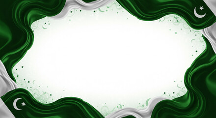 14 august pakistan independence day pakistan independence day background green and white flag frame with crescent moon and stars design vector