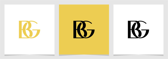BG or GB Initial Letter Minimalist Logo Vector Element , Initial Logo for Brand Vector Design Graphic