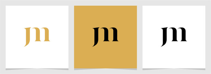 JM or MJ Initial Letter Abstract Logo Vector Element , Initial Logo for Brand Vector Design Graphic