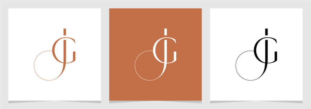 JG or GJ Initial Letter Abstract Logo Vector Element , Initial Logo for Brand Vector Design Graphic