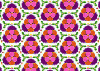 Seamless pattern and flower design print