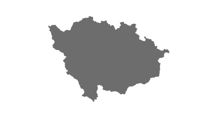 Monochrome silhouette map of kosovo on white background