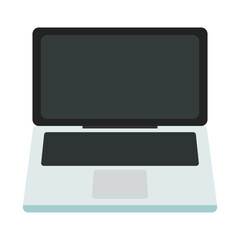 Cartoon laptop isolated on a white background. Vector illustration. Flat design.