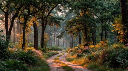 Obraz premium Sunlit forest path