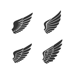 Obraz premium set of black of wings, Frame wings vector set, angle wing set