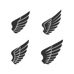 set of black of wings, Frame wings vector set, angle wing set