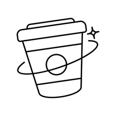Coffee line icon with white background vector stock illustration