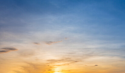 colorful sunrise gold and blue sky background