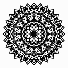 Mandala Repeat Frame vector clean black silhouette design white background