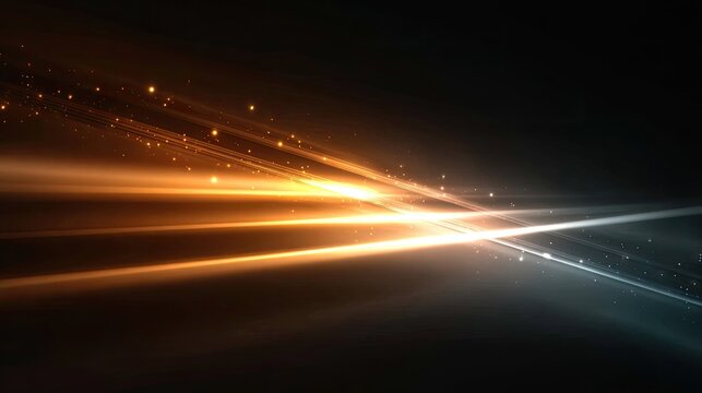 Abstract light streaks, orange and teal