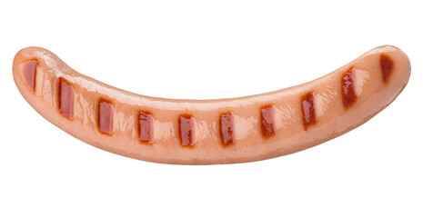 Grilled Sausage isolated on white background.