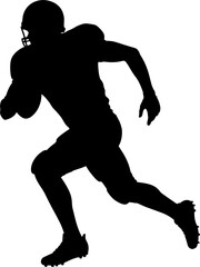 American Football Player Silhouetter Vector Illustration