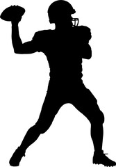 American Football Player Silhouetter Vector Illustration