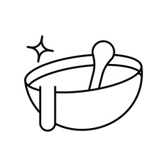 Soup line icon with white background vector stock illustration