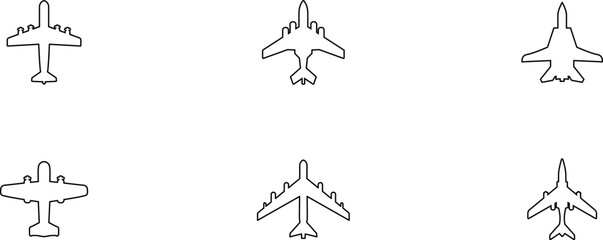 Aircraft icon vector set. Plane illustration sign collection. Airplane symbol. Air plane, plane, travel. Vector illustration.