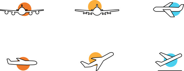 Aircraft icon vector set. Plane illustration sign collection. Airplane symbol. Air plane, plane, travel. Vector illustration.