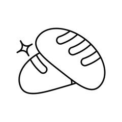 Bread line icon with white background vector stock illustration