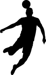 Soccer Ball Player Silhouette Vector Illustration