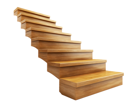 Wooden Stairs Isolated