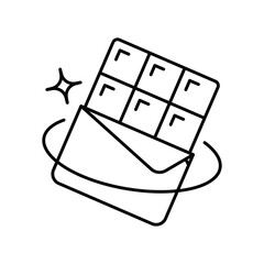 Chocolate line icon with white background vector stock illustration