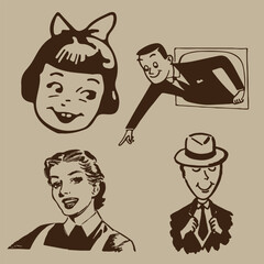 Retro Vintage isolated vector objects