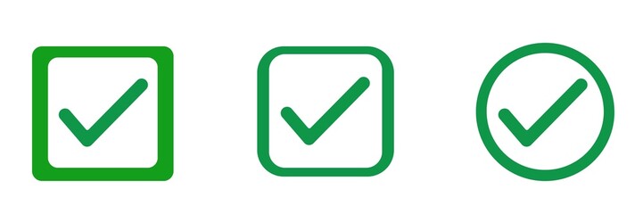 Icons of green check mark, set of check mark, set of tick icons, tick symbol, select icons