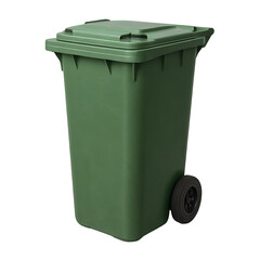 Green Outdoor Trash Bin with Wheels