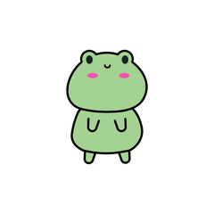 cute frog illustration simple design