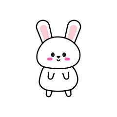 Cute rabbit white illustration