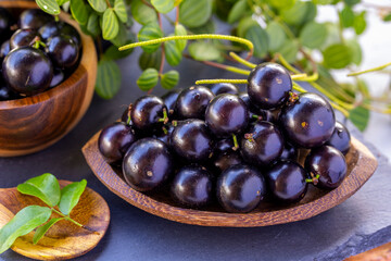 Exotic and delicious fresh Jaboticaba fruits, a fruit of Amazonian origin