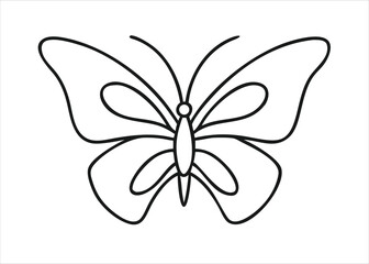 Obraz premium Elegant single line drawing of a decorative butterfly or moth perfect for embellishments and artistic creations isolated on white background