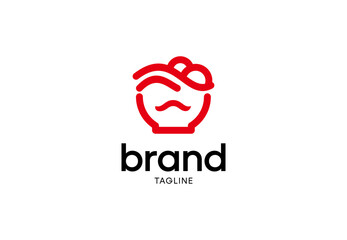Mustache face icon outline style for branding