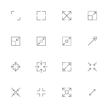 Minimalist set of zoom and fullscreen interface icons