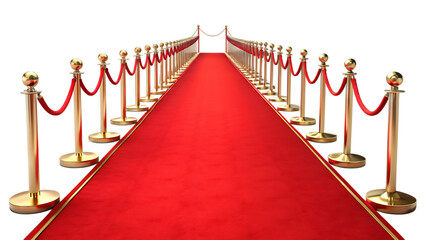 a red carpet isolated - on a white background PNG. GENERATIVE AI