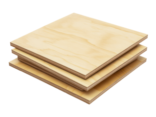 Plywood Stack on Transparent Background