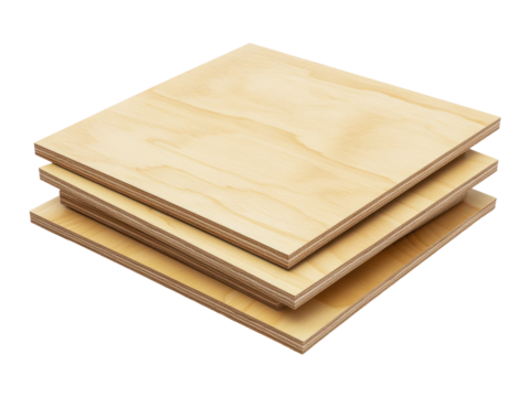 Plywood Stack on Transparent Background