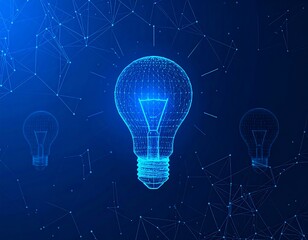 Abstract digital illustration of light bulbs