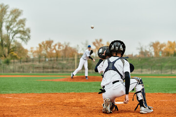 Teenage boys enjoy an exciting game of baseball on a vibrant green field