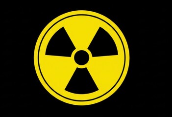 Triangular yellow nuclear warning symbol indicating radiation hazard and danger alert.
