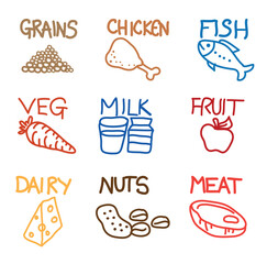 Food Doodle Icon Set