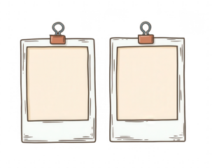 Two blank vintage-style instant photos