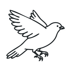 Obraz premium Outline of a flying bird with outstretched wings symbolizing freedom and grace